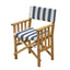 Whitecap Directors Chair II w/Navy  White Cushion - Teak [61050]